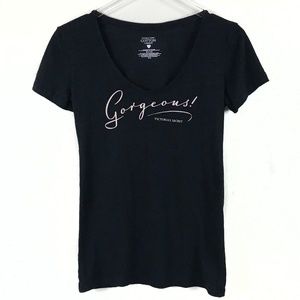 Victoria's Secret Tops - Victoria's Secret Black Burnout "Gorgeous" T-Shirt Victoria's Secret Tops - Victoria's Secret Black Burnout "Gorgeous" T-Shirt